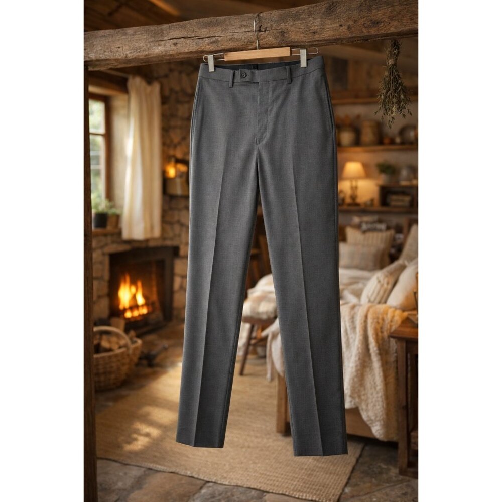 Calvin Klein Slim Fit Charcoal Gray Dress Pants 32x32 Mens Micro Pattern EUC